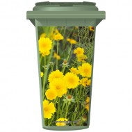 Wild Yellow Flowers Wheelie Bin Sticker Panel